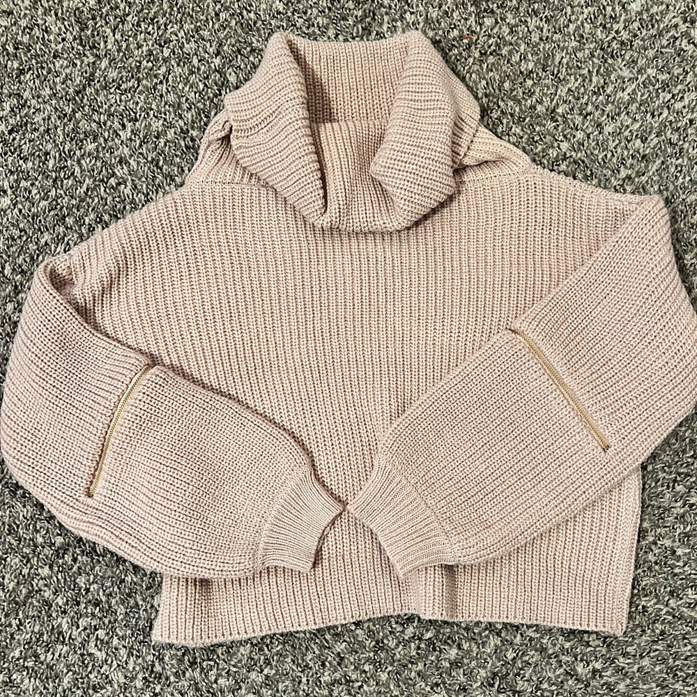 blush pink knit sweater